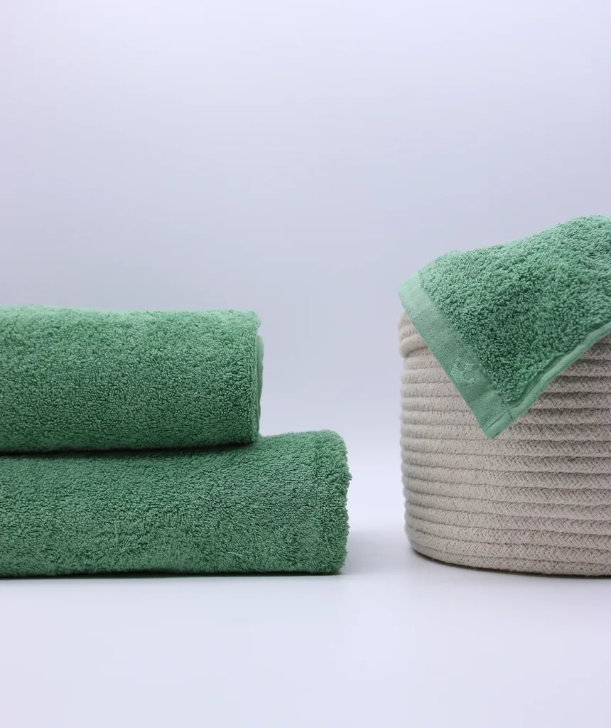 Luxuriöse grüne Handtücher von DomSoeiro, 100 % Premium-Baumwolle