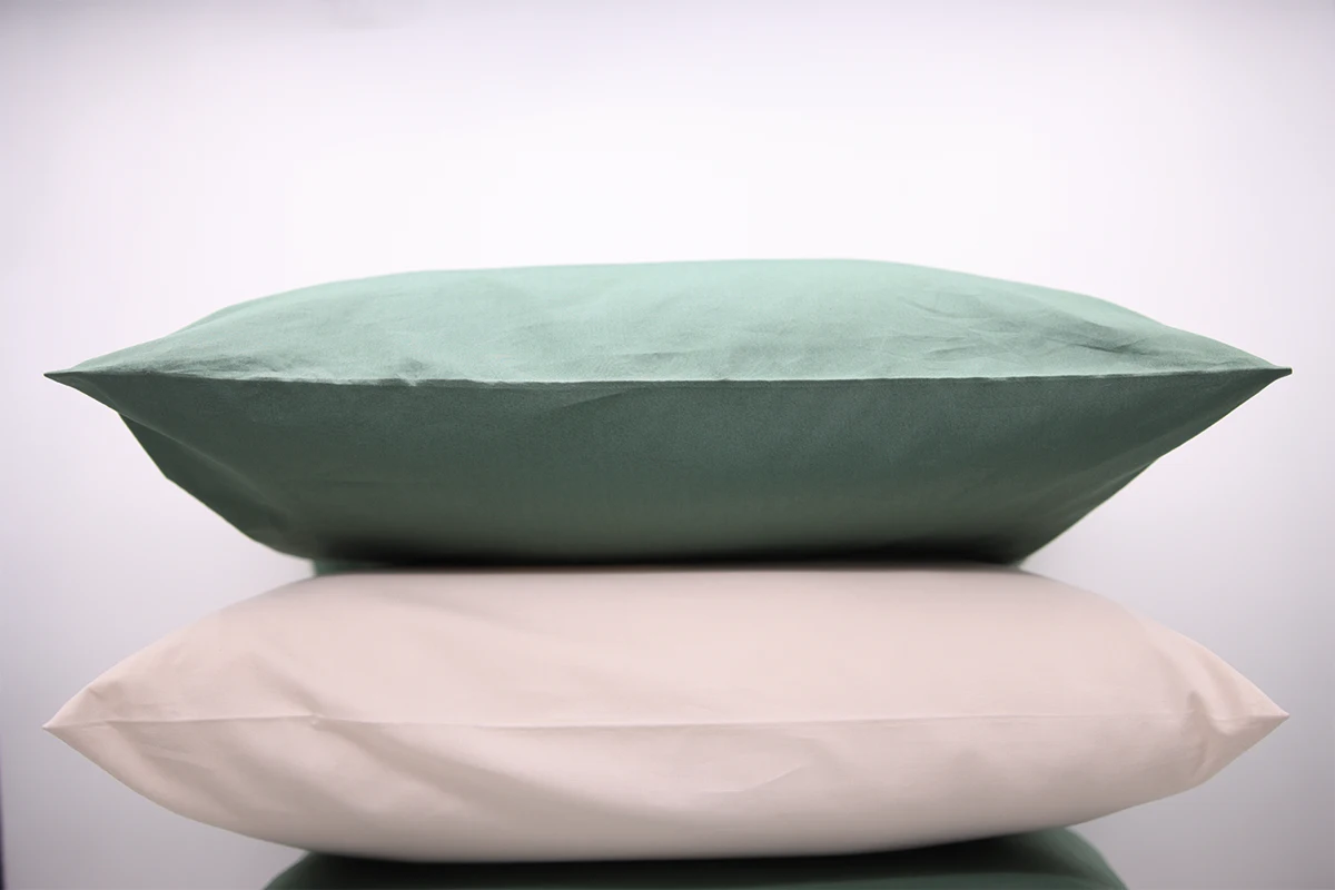 beige and ark green pillowcase from domsoeiro
